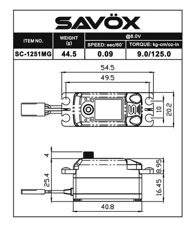 Savox SC-1251MG ServoSavox SC-1251MG ServoUAVMODEL