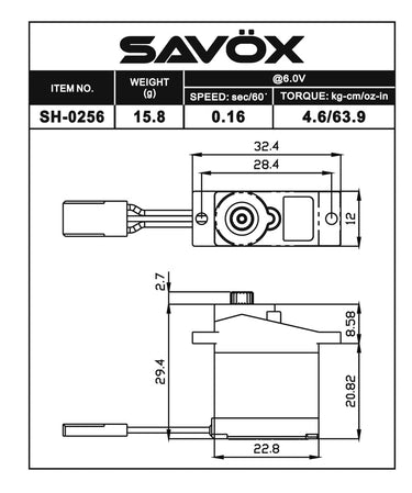 Savox SH-0256Savox SH-0256 ServoUAVMODEL