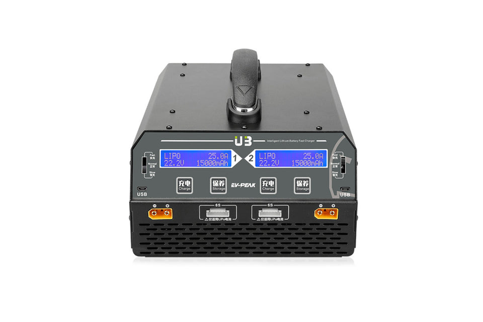EV-PEAK U3 Dual‑Channel 25A 600W Charger