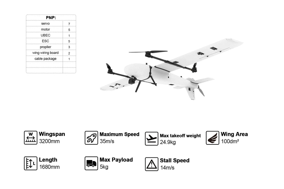 Makeflyeasy Pioneer 3200mm VTOL