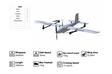 Makeflyeasy Fighter 2430mm  4+1 UAV Fixed Wing VTOL Drones