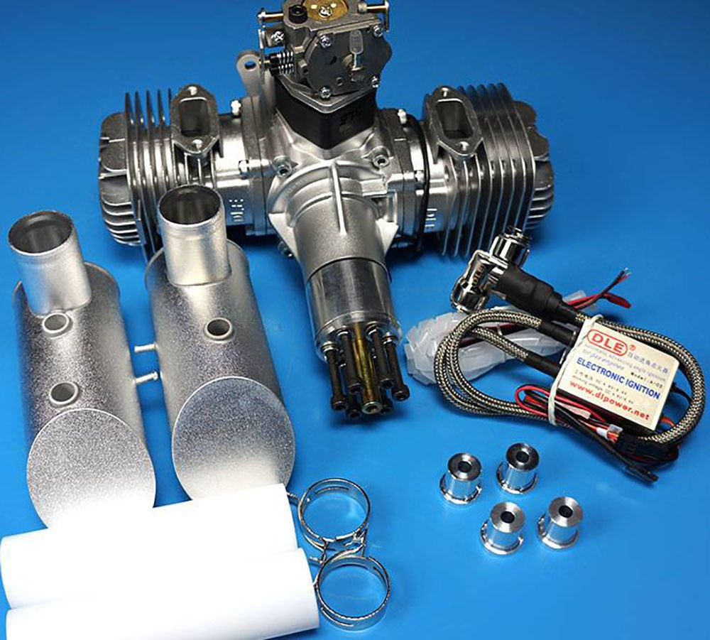 DLE120 120CC Two cylinder side exhaust two stroke gasoline engine Mode ...