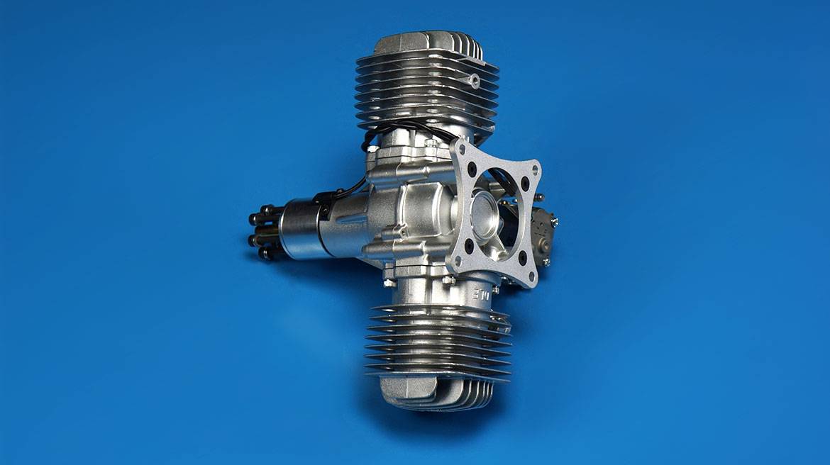 DLE120 120CC Two cylinder side exhaust two stroke gasoline engine Mode ...