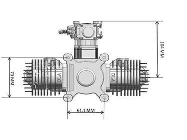CNC DLA64 64CC Twin Gas Engine withUAVMODEL